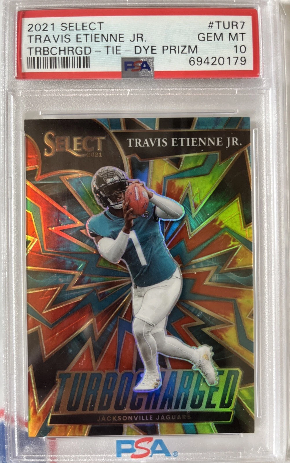 Travis Etienne Panini Select Turbocharged #TUR7 Tie-Dye Prizm