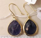 NWT $1,495 Ippolita Rock Candy 18K Yellow Gold Iolite Medium Teardrop Earrings