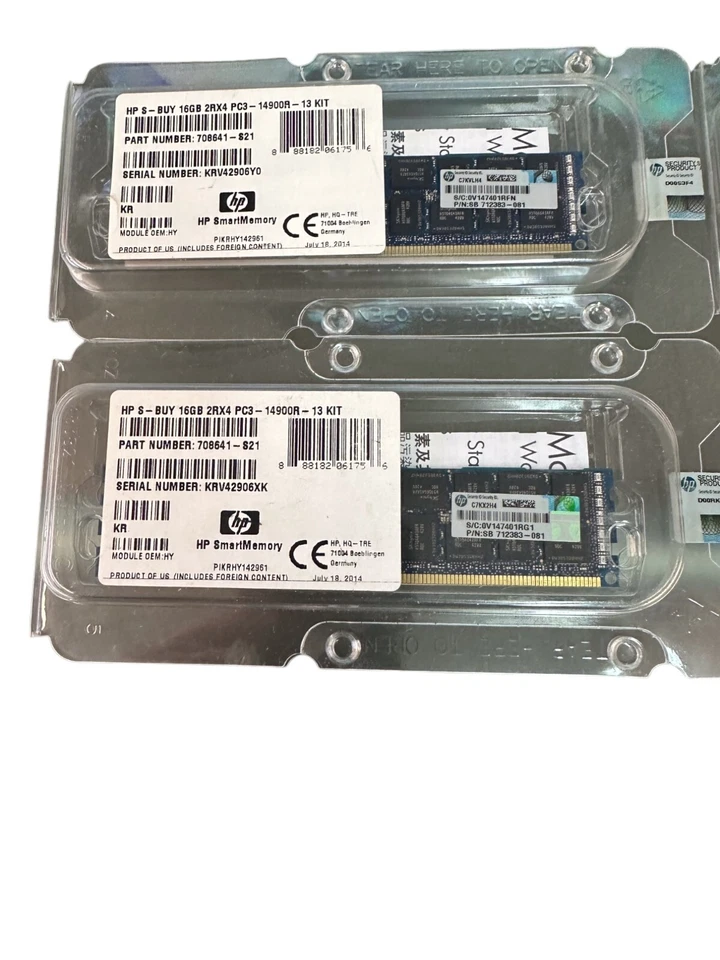4x 16GB NEW OEM HP 712383-081 715274-001 708641-S21 DDR3 PC3-14900R ECC REG DIMM - Image 2 of 4