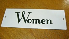 "WOMEN" Ladies Bathroom Restroom ENAMEL PORCELAIN Metal Wall Mount Sign 10"
