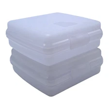 Tupperware Square Hinged Sandwich Keeper Frosted White Set of 2 NOS