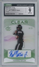 2026 Leaf Trinity Clear Green #CAKMT KaMario Taylor 4/15 RC Mint CGC 9 8 Auto