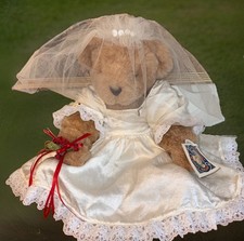 Vintage 1993 Vermont Teddy Bear 18in Bearly People Bride Original Hang Tags
