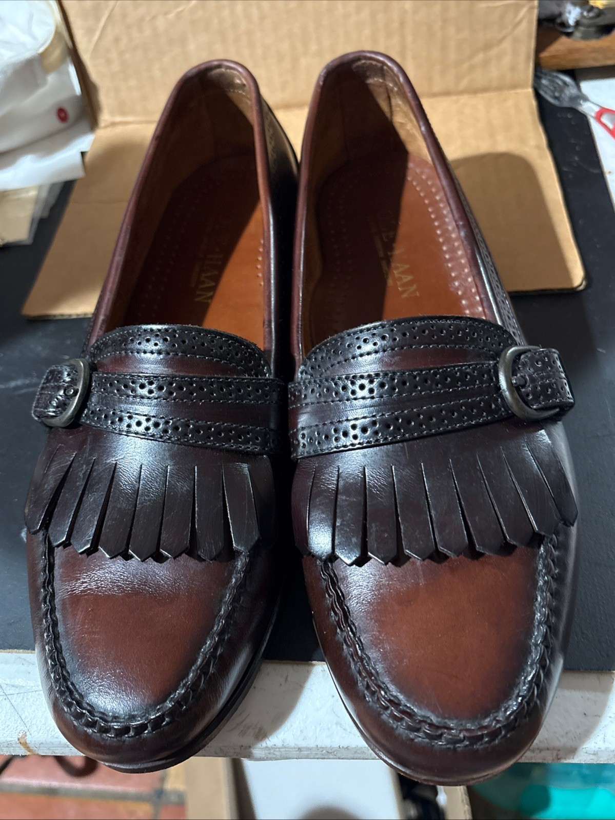 Rare Vintage Cole Haan City Mens Loafers Buckle Loafer Monk Strap Shoes 10 1/2 D