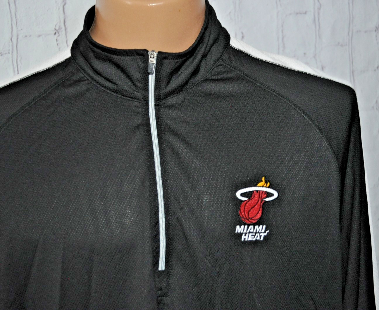 Adidas Full zip Track Jacket Men's XL & 1/4 zip neck top Miami Heat NBA LOT image 8