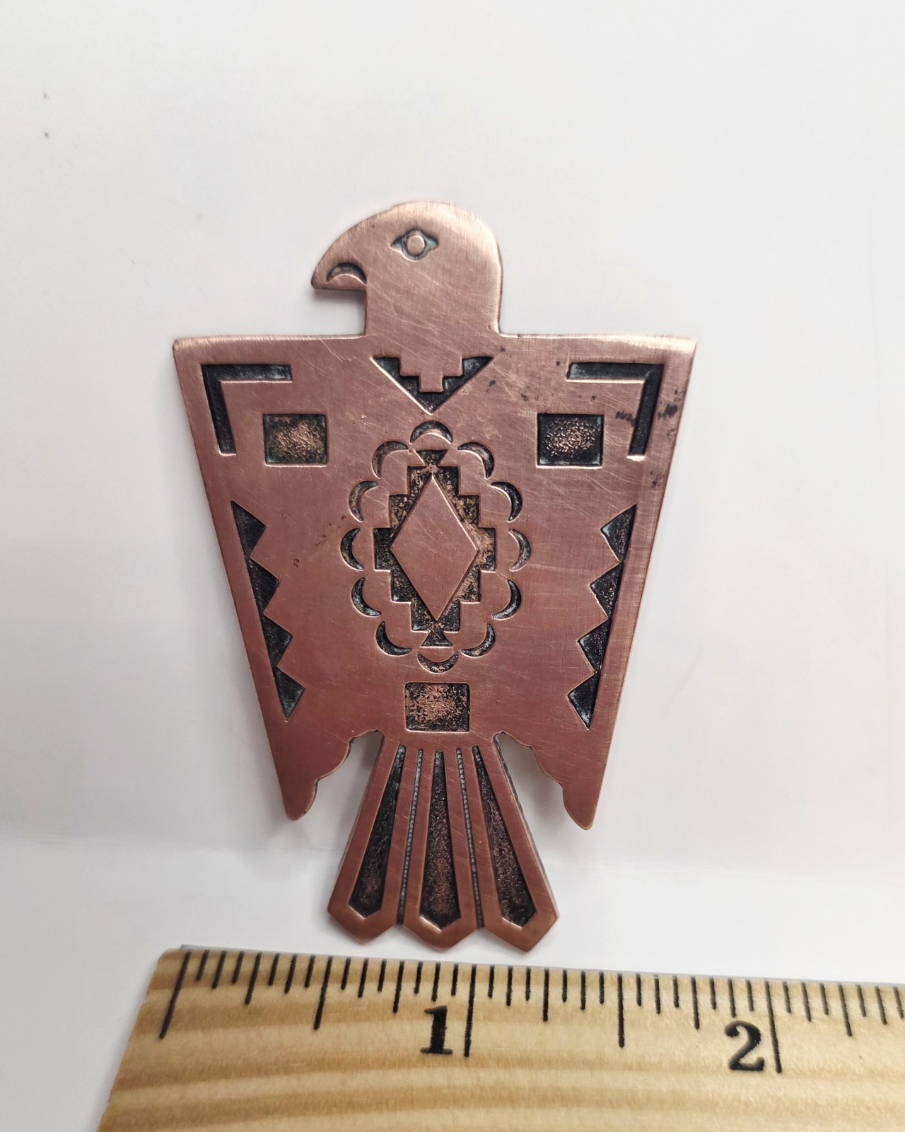 VTG Solid Copper Thunderbird Pin Brooch Bell Trad… - image 4