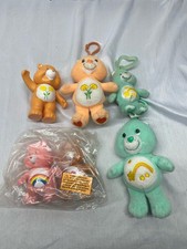 Vintage Care Bears Lot Plush Figures Keychains Rainbow Wish Bear