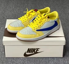 Travis Scott x Jordan Air Jordan 1 Low-Top Retro Basketball Sneakers-Yellow