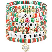 Friendship Beaded Bracelets for Women, Stackable Colorful Surfer Boho Clay - 04