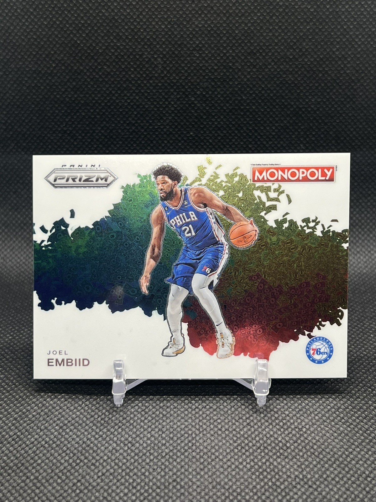 2023-24 Panini Prizm Monopoly Joel Embiid Money Blast SSP Case Hit #MB-7 76ers