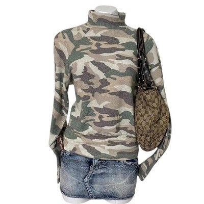 Maeve Anthropologie Camo Print Buttery Soft Turtleneck Sweatshirt