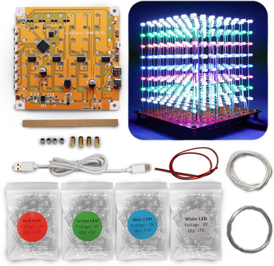 MINI 3D Led Cube DIY  Kit Soldering Project Kit (3D8MINI-MULTI-KIT)