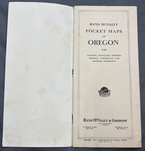 Vintage Rand McNally Pocket Road Map Oregon State 1941 - Bild 3 von 7