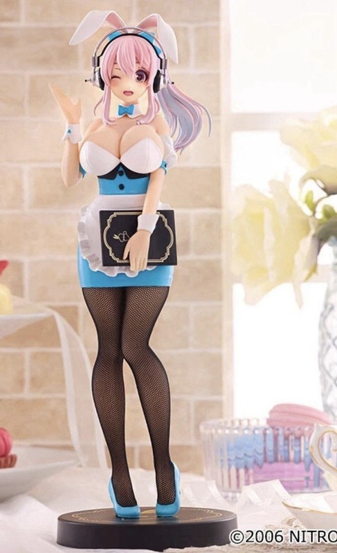 NEW Furyu BiCute Bunnies Super Sonico Blue Waitress Ver Figure US Seller