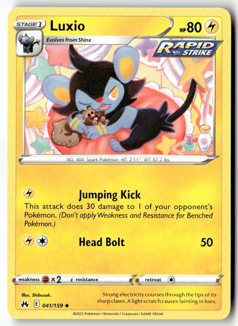 Pokemon TCG Luxio (41) 041/159 Normal SWSH: Crown Zenith