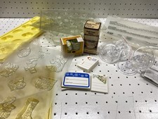 Vintage Candy Chocolate Plastic Mold Lot Baking Trays Petit Four Cups