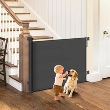 Retractable Baby Gate, 55 Wide Mesh Pet Gate with Anti-Crawling Hook, Safety ...
