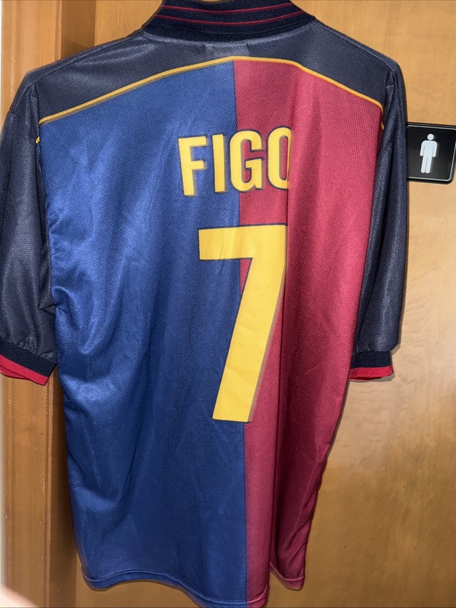 FC Barcelona 1899 1999 #7 FIGO Soccer ⚽️ L Jersey ULTRA RARE(B70