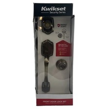 Kwikset Belleview Front Door Handleset SmartKey 96870-098 Antique Brass NIB