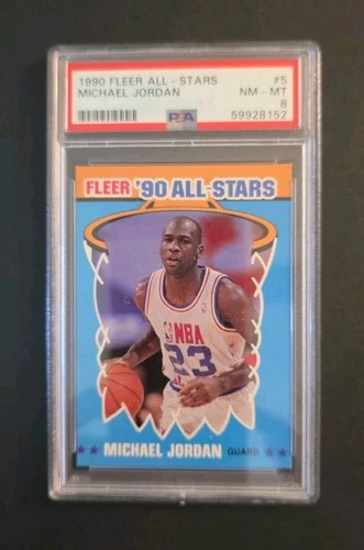 1990 Fleer All-Stars #5 MICHAEL JORDAN PSA 8 NM-MT