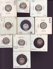 10 Mercury Dimes 90% Silver 1935 - 1945 VG - XF Winged Liberty