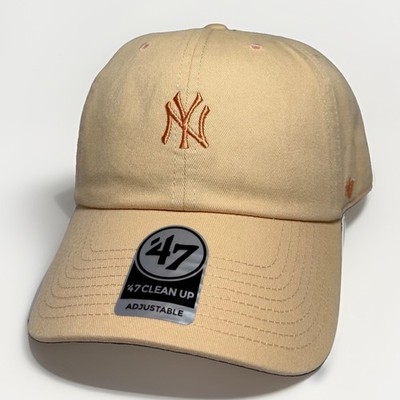 47 Brand Base Runner Clean Up Hat New York Yankees Adjustable Cap - Apricot