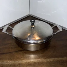 Emeril 3 Quart Saute Fry Pan With Lid Stainless Steel Copper Core 3qt 2 Handle