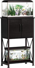 5-10 Gallon Fish Tank Stand Metal Double Aquarium Stand W/ Cabinet Fish Tank