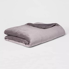 55"x80" 18lbs Micro Plush Weighted Blanket with Removable Cover Gray