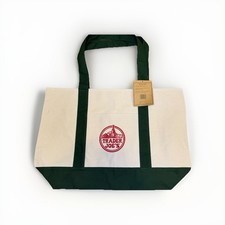 TRADER JOE'S LARGE CANVAS BAG HEAVY COTTON REUSABLE TOTE BAG LARGE GREEN