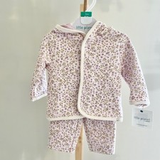 Image of Little Planet by Carters Baby Girls 3M Quilted Organic Cotton Floral Jacket Set