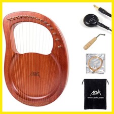 Lyre Harp, 16 Metal Strings Mahogany Lye Harp with Tuning Wrench,Spare String...