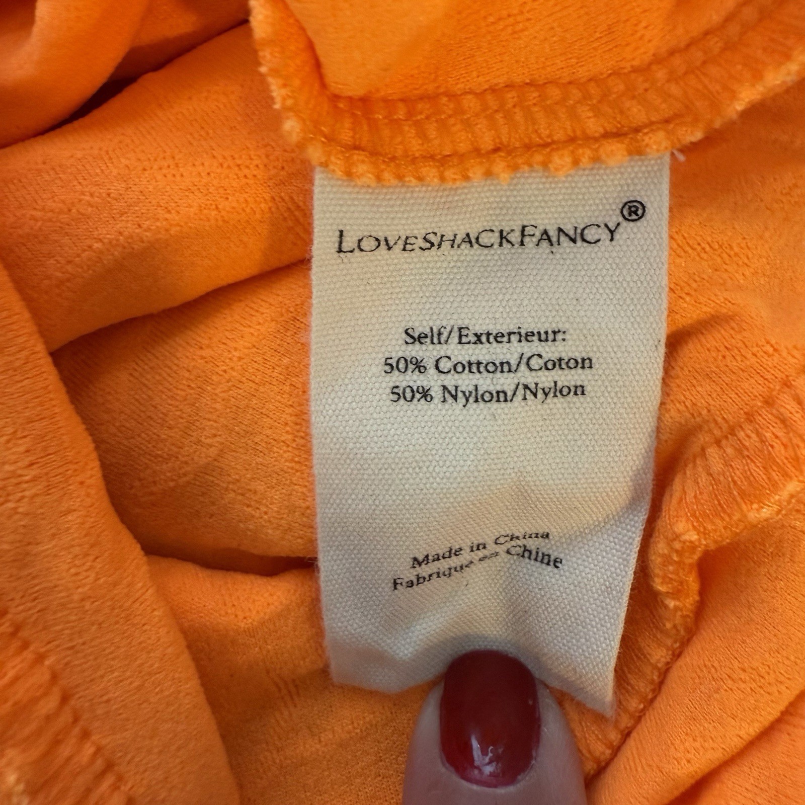 LoveShackFancy Bartlette Dress Small Tangerine Or… - image 10