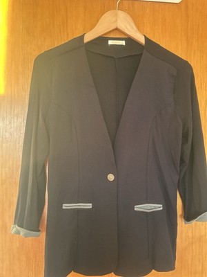 Damen Blazer Jacke Schwarz Elegant Business Casual