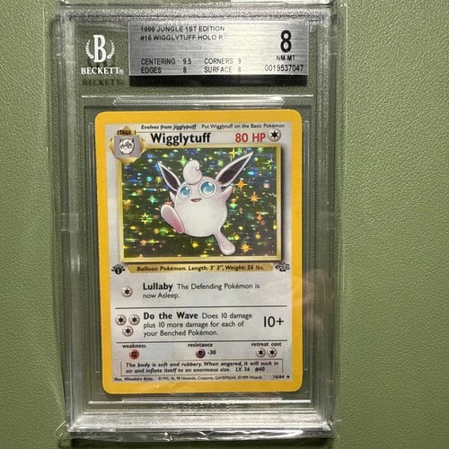 1999 Pokémon Jungle 1st Edition “Wigglytuff” Holo (#16/64).  (BGS 8)