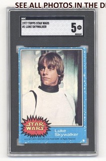 1977 Topps STAR WARS LUKE SKYWALKER #1 SGC 5 EX (SB)