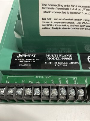 Eclipse Multi-Flame 6000M 22493 Flame Monitoring System I-940