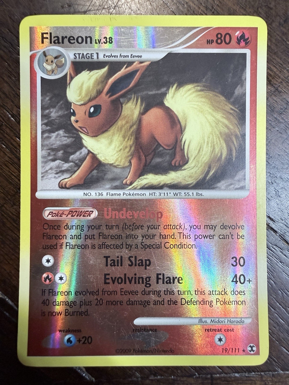 Pokémon TCG Rising Rivals Reverse Holo Flareon Card Number 19/111