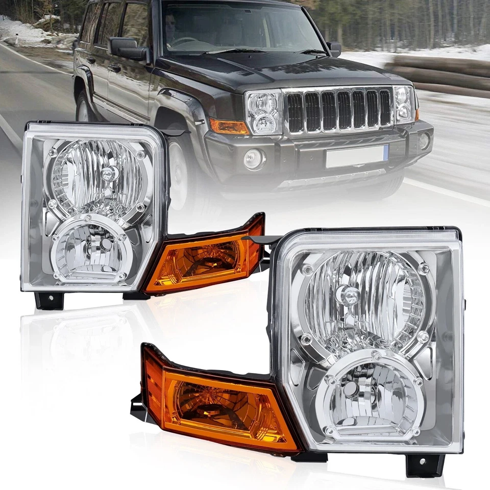 Conjunto de par de faros izquierdo y derecho Jeep Commander 2006-2010 halógeno nuevo CA Foto 4 de 4