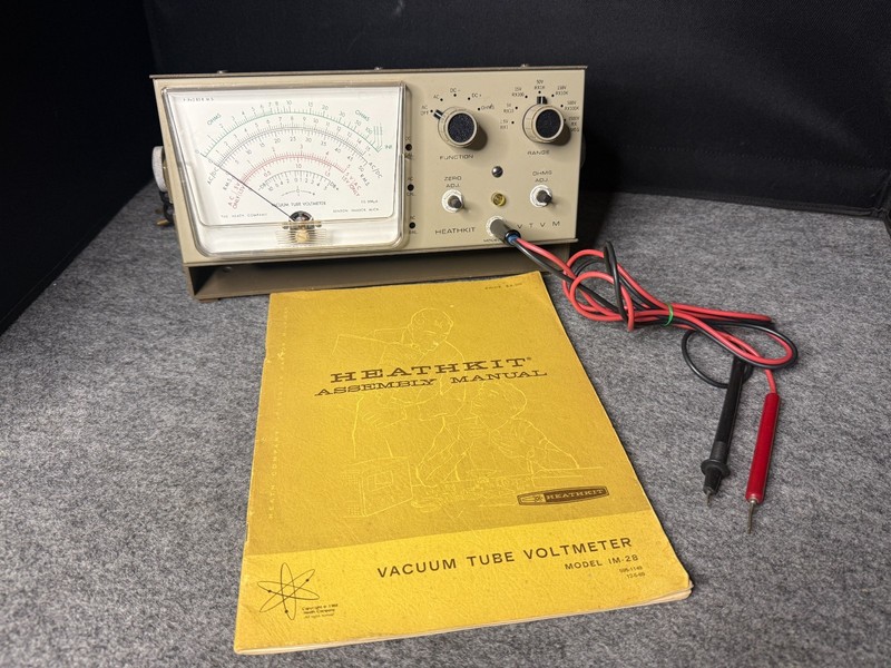 Vintage Heathkit Model IM-28 Vacuum Tube Voltmeter & Manual