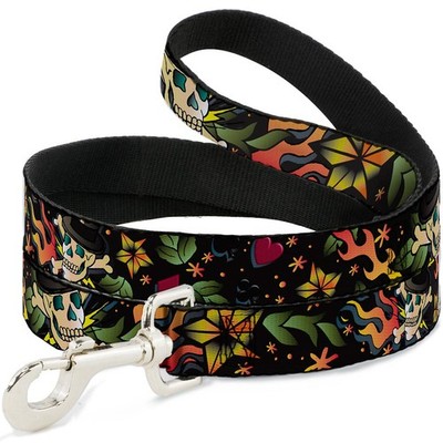 Dog Leash 6-FEET Death or Glory CLOSE-UP Black (US IMPORT)