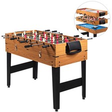 48" 3-In-1 Multi Combo Game Table Foosball Soccer Billiard Slide Hockey For Kids