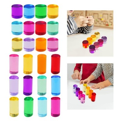 8 Stück Regenbogen Bausteine Set Stapelspiel Jungen Mädchen Farbwahrnehmung