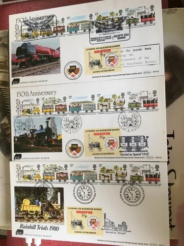 GB STAMPS RARE FIRST DAY COVER 1980 RAILWAY RAINHILL TRIALS SET 1