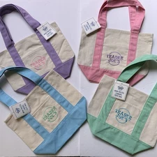trader joes mini tote bag set of 4 pink green blue purple NEW WITH TAGS 2025 NWT