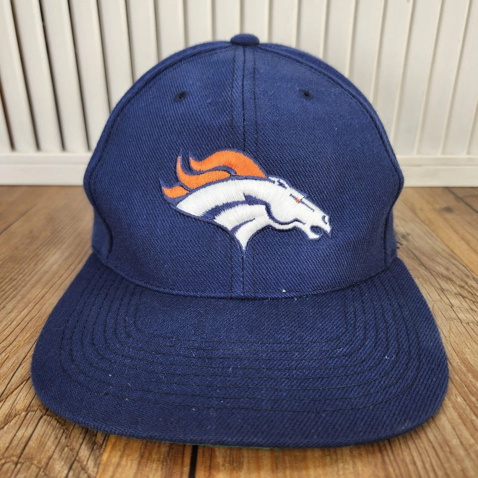 De Colección Denver Broncos Deportes Especialidades Snapback Gorra Gorra Azul Años 90 Mezcla de Lana NFL Foto 2 de 4