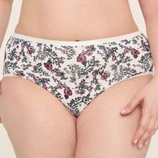 Lane Bryant Cacique Cotton High-Leg Brief Panty 18/20 Ditzy Floral Dawn NWT 