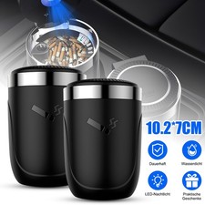 Auto Aschenbecher mit Deckel LED Licht Beleuchtung Getränkehalter Rauchfreien DE