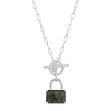 New Silpada 'Locks and Lucks' Sterling Silver Natural Labradorite Pendant