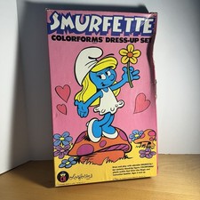 Vintage 1982 Smurfette Colorforms Dress Up Set Retro 80  s The Smurfs
